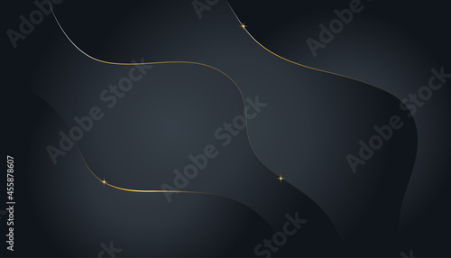 Black and gold abstract background with modern corporate concept. Technology graphic design and network connection concept