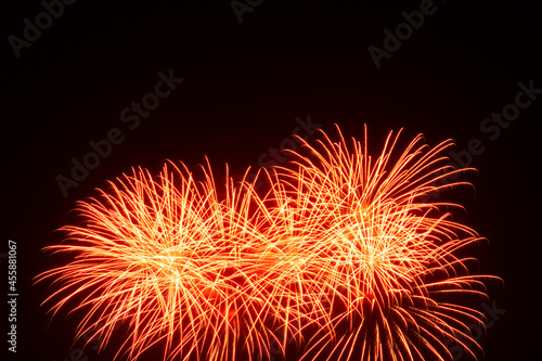 holiday fireworks in dark sky