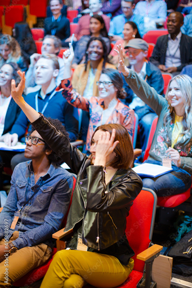 Eager audience asking questions Eager audience asking questions