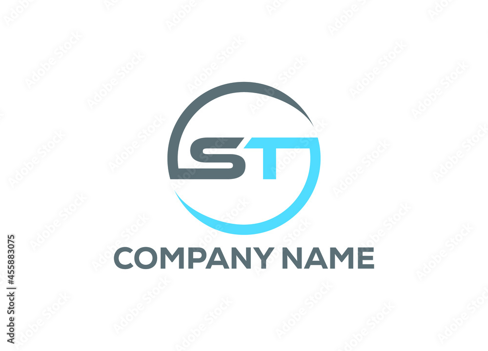 Initial Letter ST Logo or Icon Design Vector Image Template Initial Letter ST Logo or Icon Design Vector Image Template