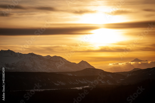 Sunrise over the Matanuska  Susitna Valley in Alaska