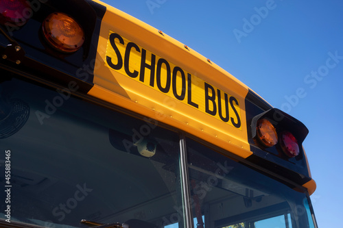 Close up of a school bus.