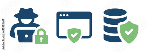 Data protection icon. Server security icon vector illustration.