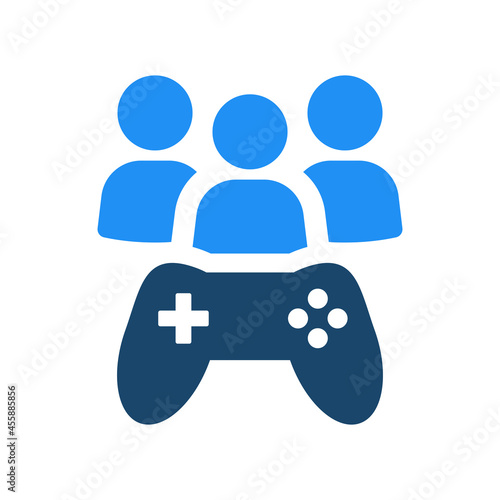 Multiplayer icon. Player with game controller icon vector illustration.