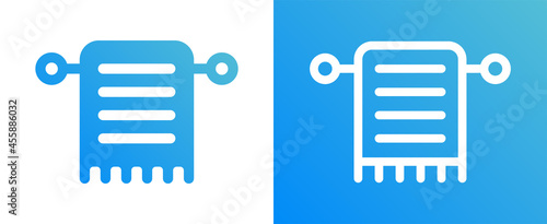Wiping towel hanging on holder icon vector illustration.