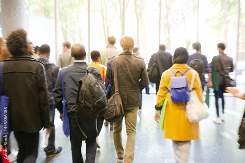 People talking during conference break