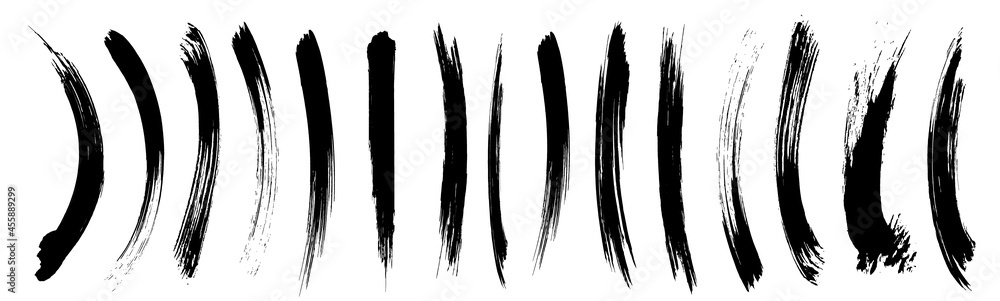 筆のライン 筆のストローク 墨の落書き インクで描いた線 かすれたテクスチャ の線 Cuadros Entelados