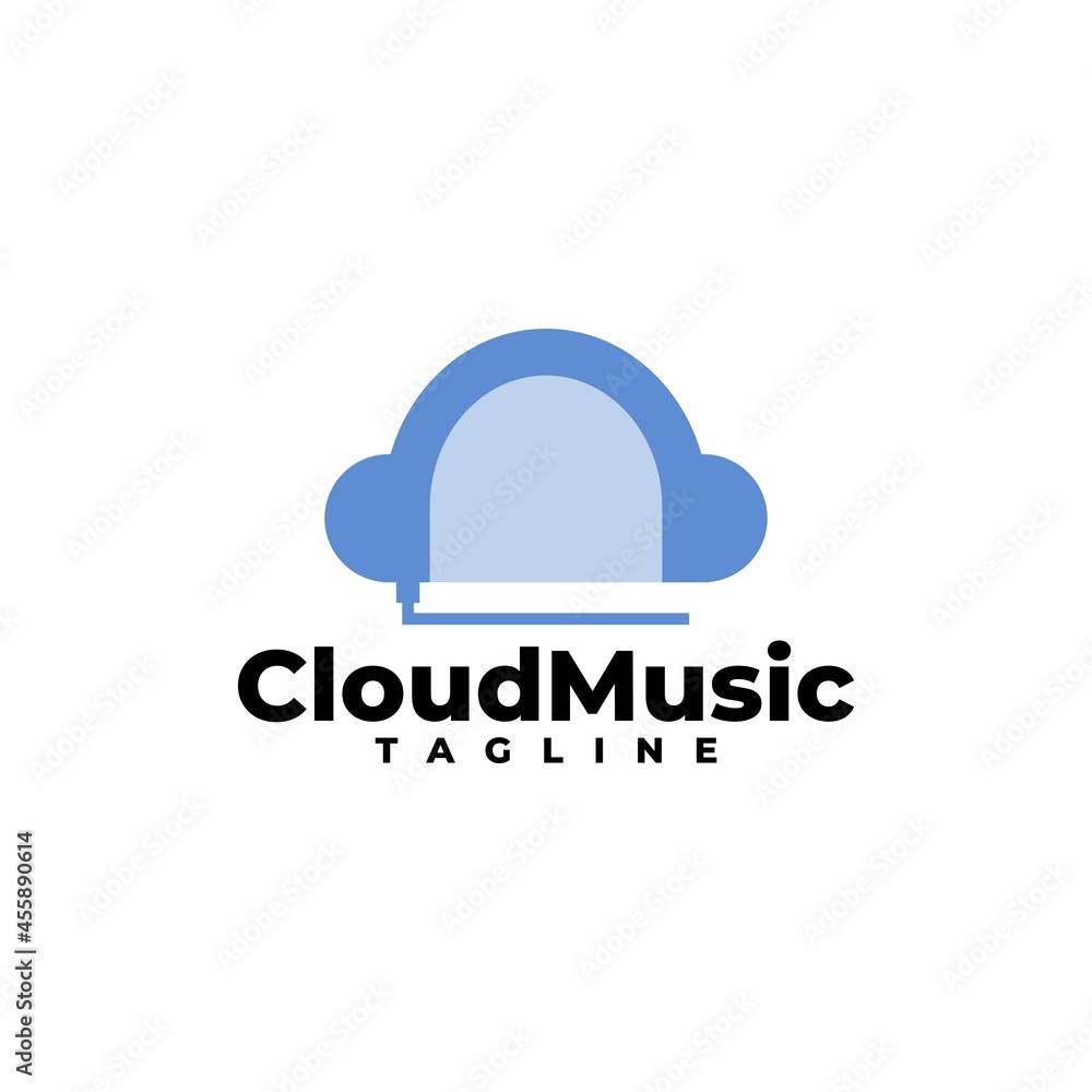 illustration of a headphone forming a cloud. good for music share platform or any business related to music illustration of a headphone forming a cloud. good for music share platform or any business related to music
