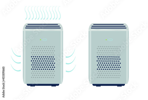 air purifier on an isolated background in a cartoon flat style.vector illustration