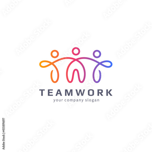 Vector logo design template. Teamwork abstract icon.
