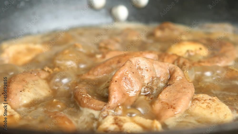Boiling pork intestines with five-spice powder or Pa-lo, Thai famous food Boiling pork intestines with five-spice powder or Pa-lo, Thai famous food
