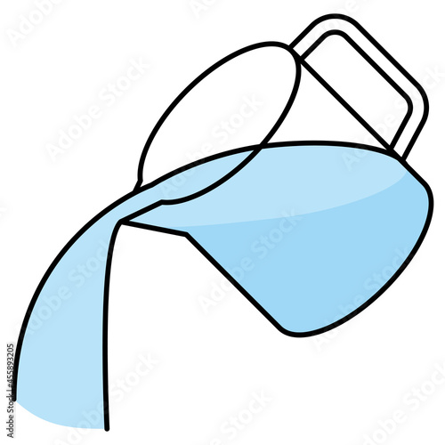 計量カップで水を注ぐ　Pour water with a measuring cup