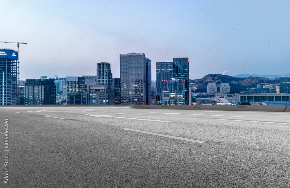 Road ground and urban architectural landscape Road ground and urban architectural landscape