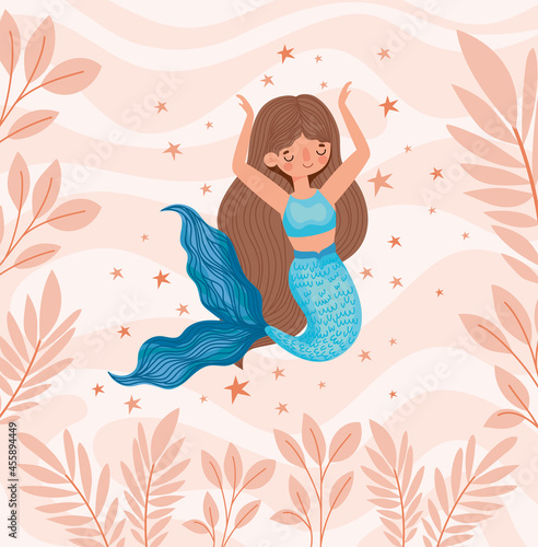 cute blue mermaid