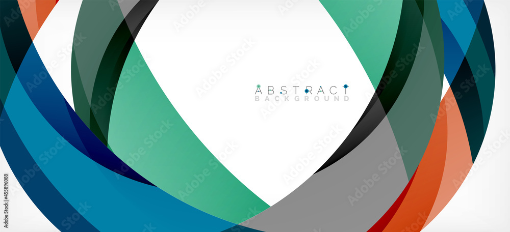 Geometric abstract background. Circle created with overlapping color shapes. Vector Illustration For Wallpaper, Banner, Background, Landing Page Geometric abstract background. Circle created with overlapping color shapes. Vector Illustration For Wallpaper, Banner, Background, Landing Page