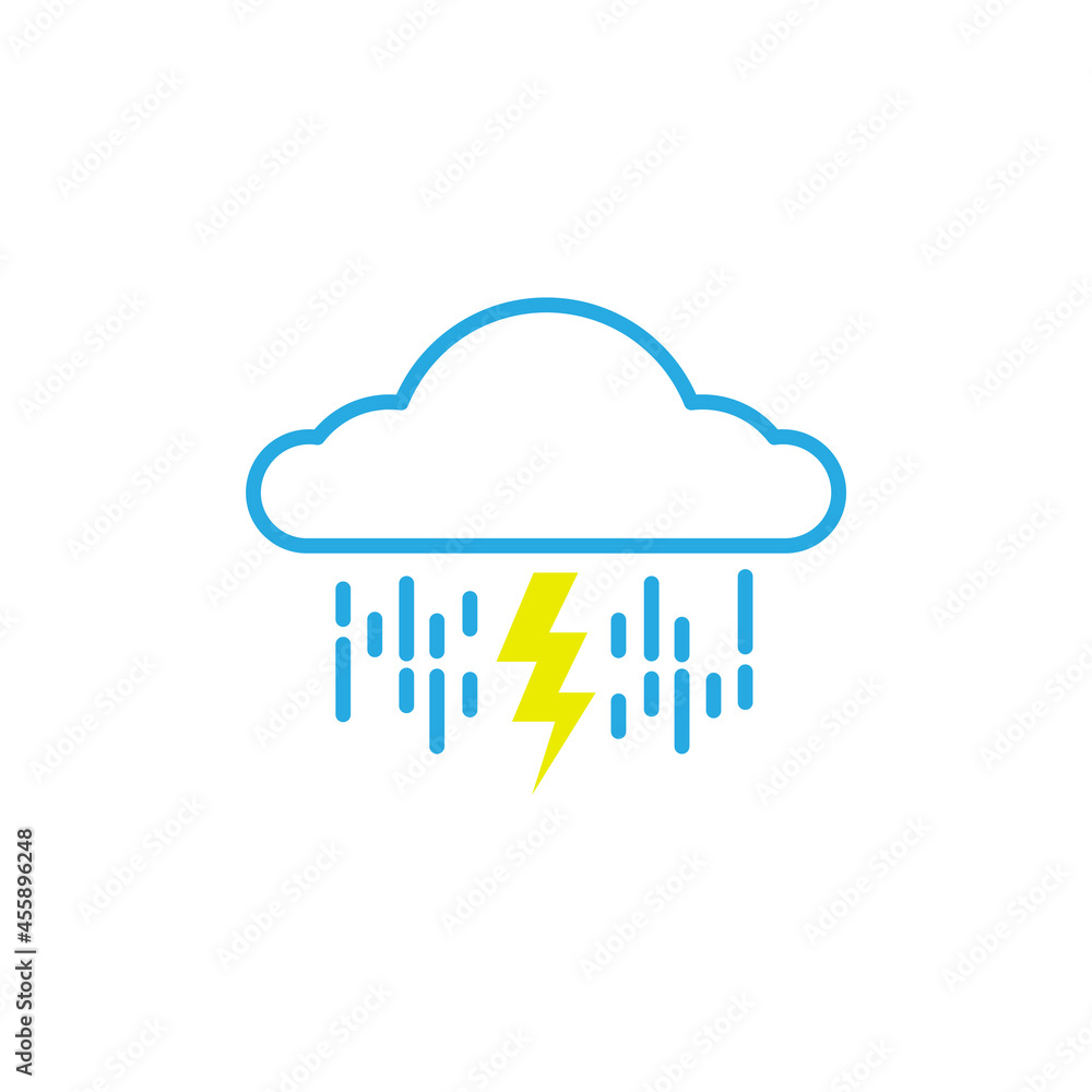 Storm cloud icon design illustration template Storm cloud icon design illustration template