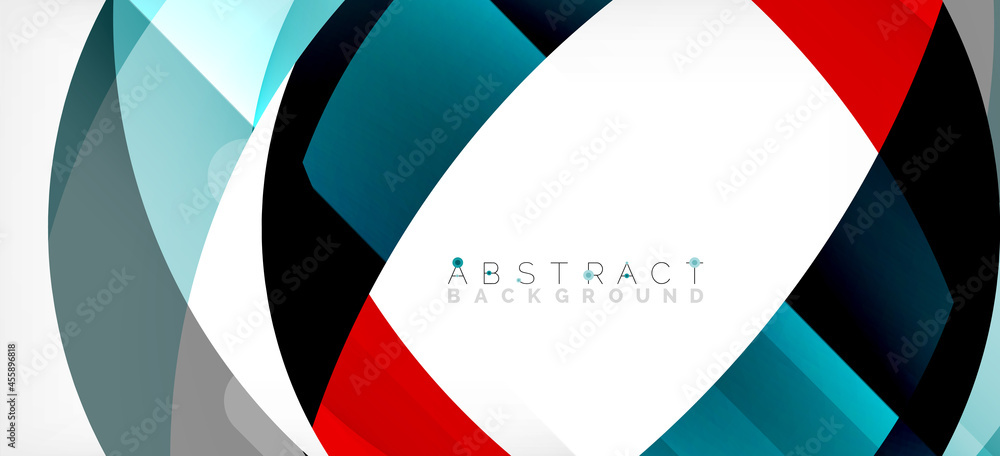 Geometric abstract background. Circle created with overlapping color shapes. Vector Illustration For Wallpaper, Banner, Background, Landing Page Geometric abstract background. Circle created with overlapping color shapes. Vector Illustration For Wallpaper, Banner, Background, Landing Page