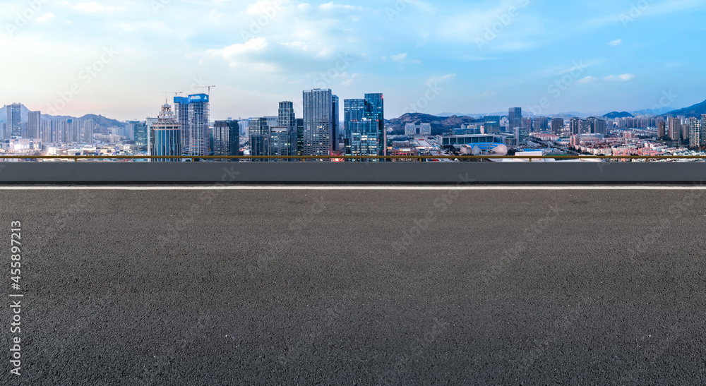 Road ground and urban architectural landscape Road ground and urban architectural landscape