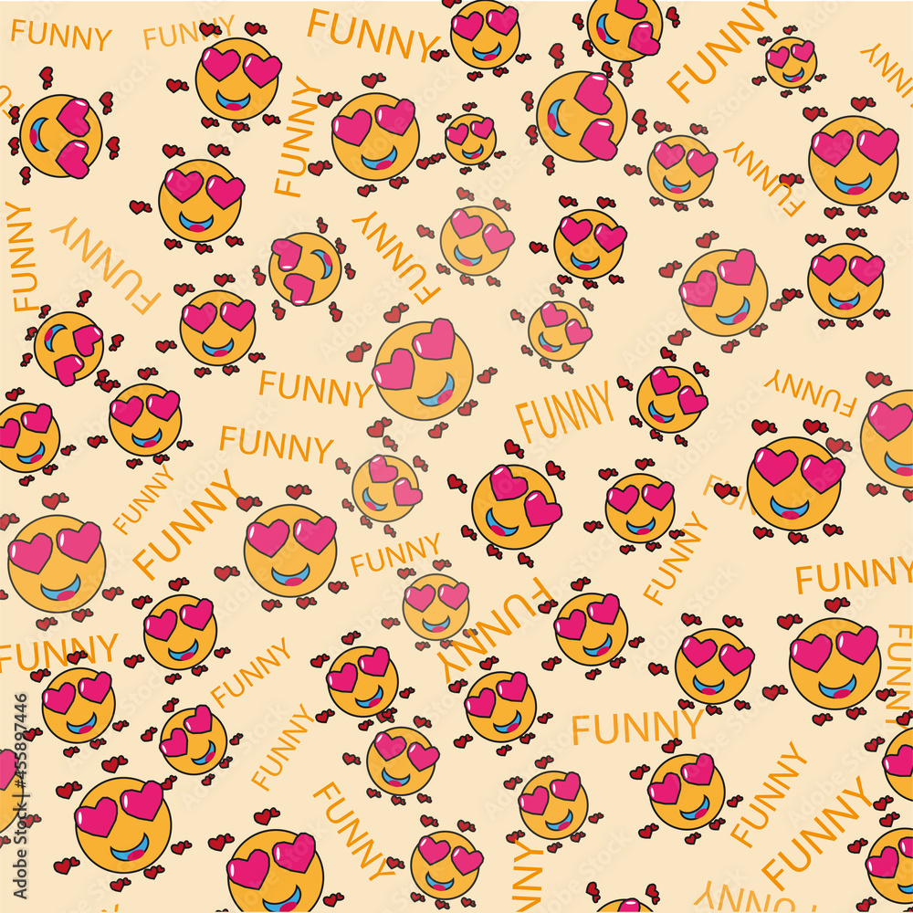 Seamless pattern with funny smiles. Vector Seamless pattern with funny smiles. Vector