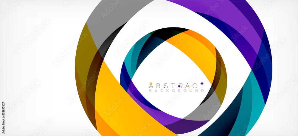 Geometric abstract background. Circle created with overlapping color shapes. Vector Illustration For Wallpaper, Banner, Background, Landing Page Geometric abstract background. Circle created with overlapping color shapes. Vector Illustration For Wallpaper, Banner, Background, Landing Page