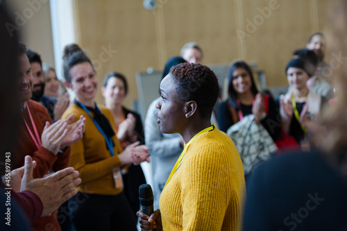 Female speaker talking to audience