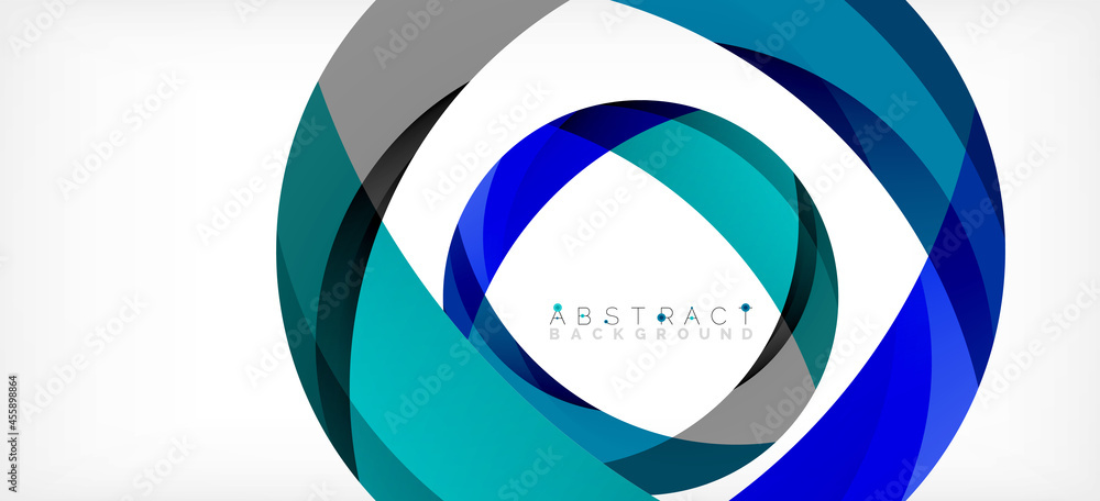 Geometric abstract background. Circle created with overlapping color shapes. Vector Illustration For Wallpaper, Banner, Background, Landing Page Geometric abstract background. Circle created with overlapping color shapes. Vector Illustration For Wallpaper, Banner, Background, Landing Page