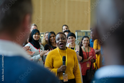 Female speaker talking to audience
