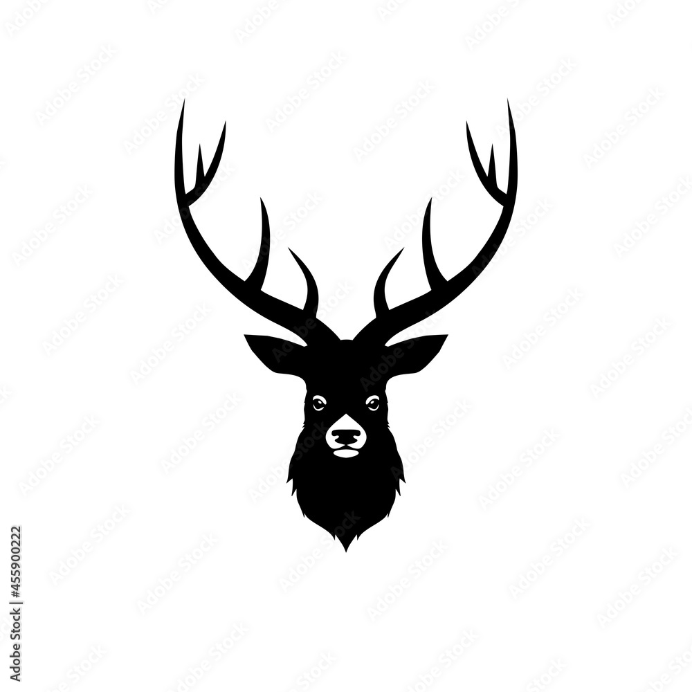 Deer head design illustration isolated on white background Deer head design illustration isolated on white background
