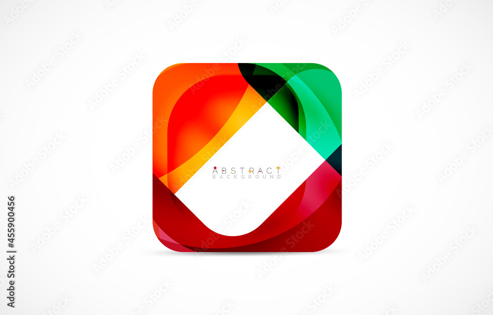Minimal background. Abstract square shape with round corners created with wavy forms. Vector Illustration For Wallpaper, Banner, Background, Landing Page Minimal background. Abstract square shape with round corners created with wavy forms. Vector Illustration For Wallpaper, Banner, Background, Landing Page
