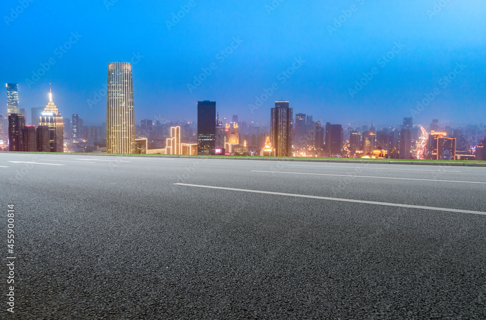 Road ground and urban architectural landscape Road ground and urban architectural landscape