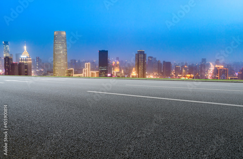 Road ground and urban architectural landscape