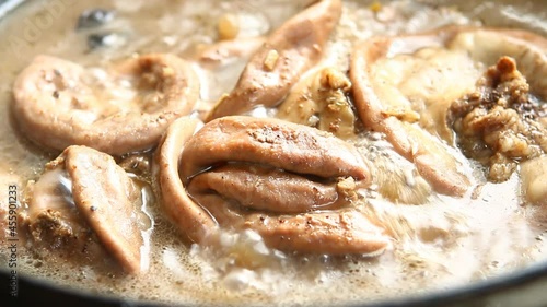 Boiling pork intestines  with five-spice powder or Pa-lo, Thai famous food photo