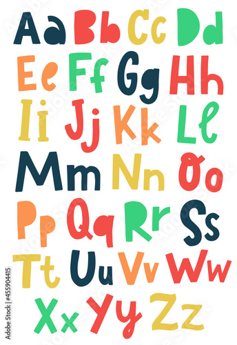 cute hand drawn alphabet for nursery room posters  prints  cards. Hand drawn font for titles  quotes  etc. EPS 10