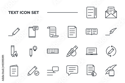 text set icon, isolated text set sign icon, vector illustration