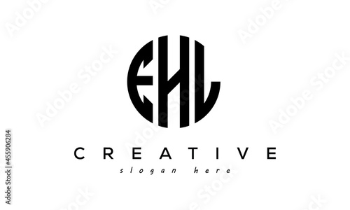 Letters EHL creative circle logo design vector	 photo