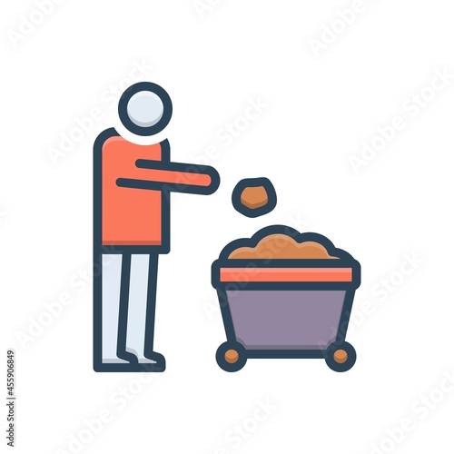 Color illustration icon for throws