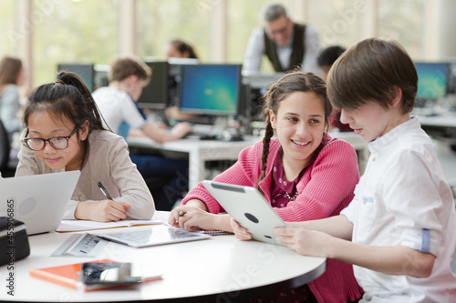 Students sitting at table