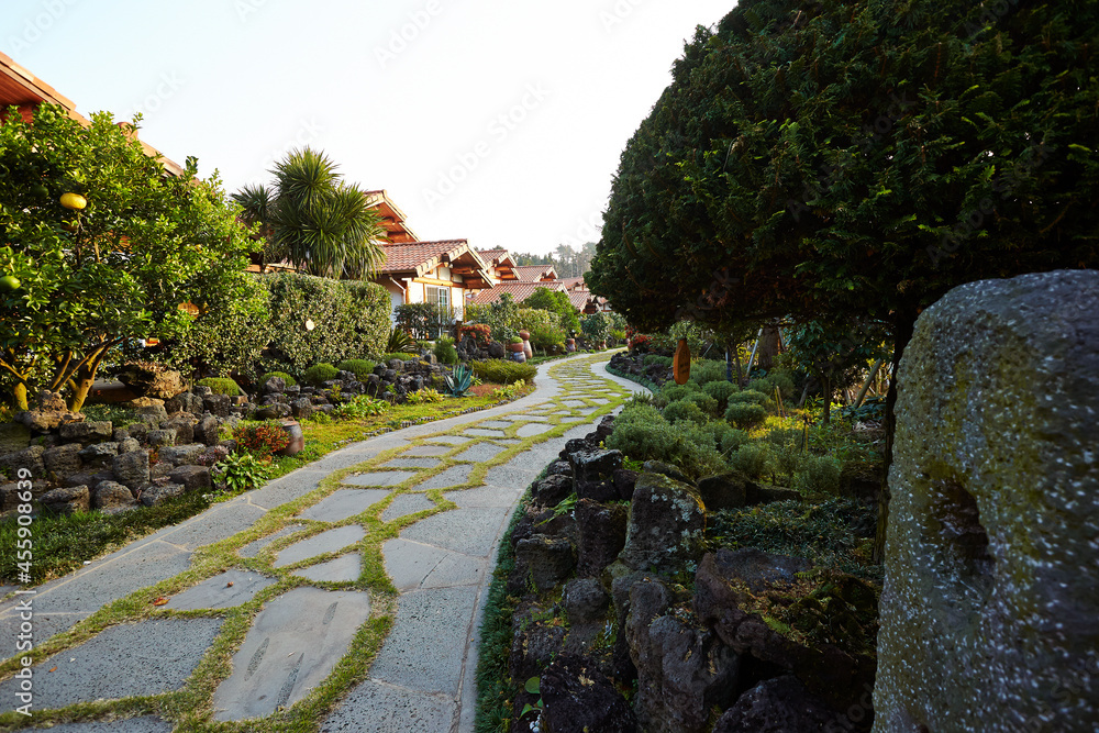 manicured garden landscape and house manicured garden landscape and house