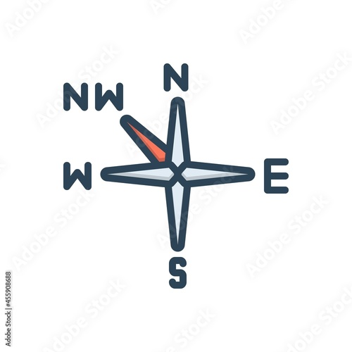Color illustration icon for northwest