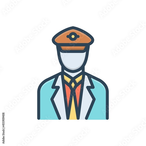 Color illustration icon for pilot