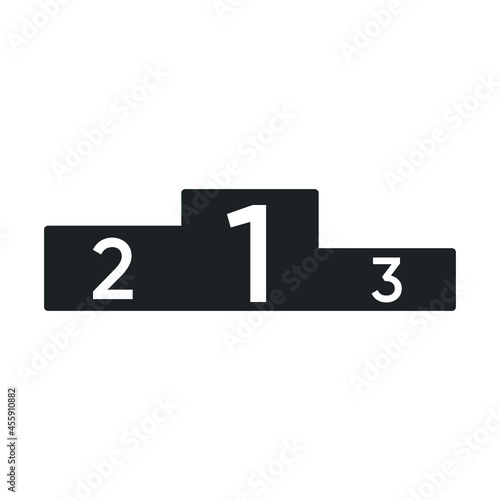 Podium icon flat. Black pictogram on white background