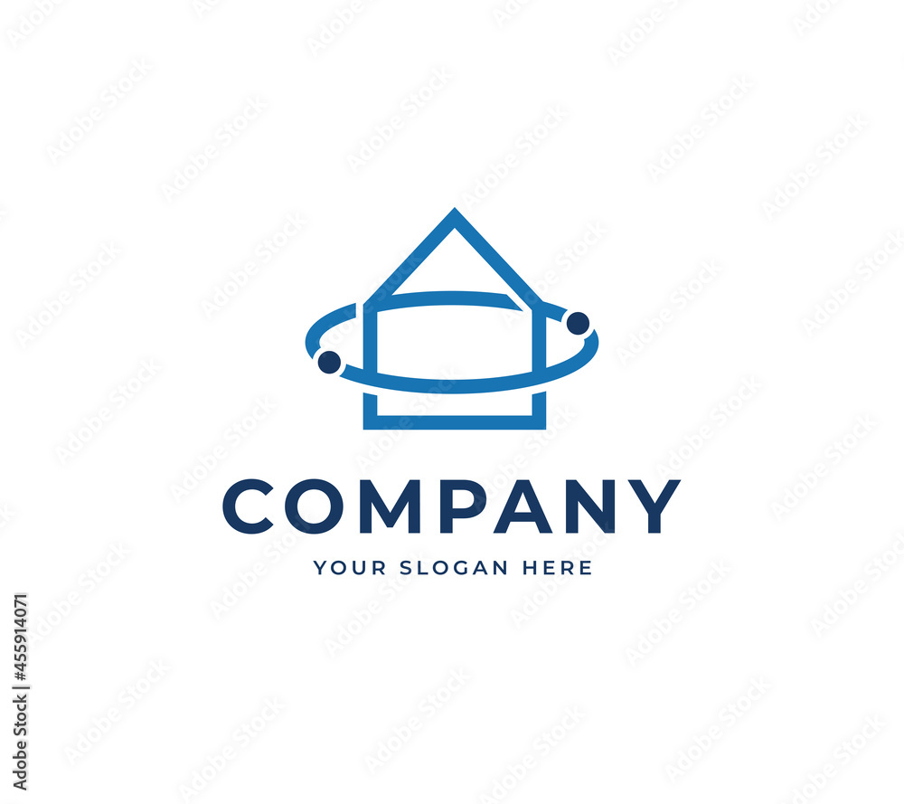 Minimalist Line House Vector Logo Design. Creative Home Online Business Marketing Logo Icon Symbol