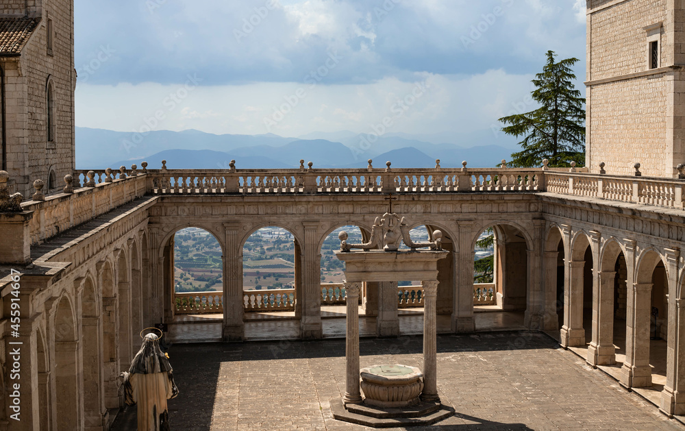 Monte Cassino, the Benedictine monastery  - obrazy, fototapety, plakaty 