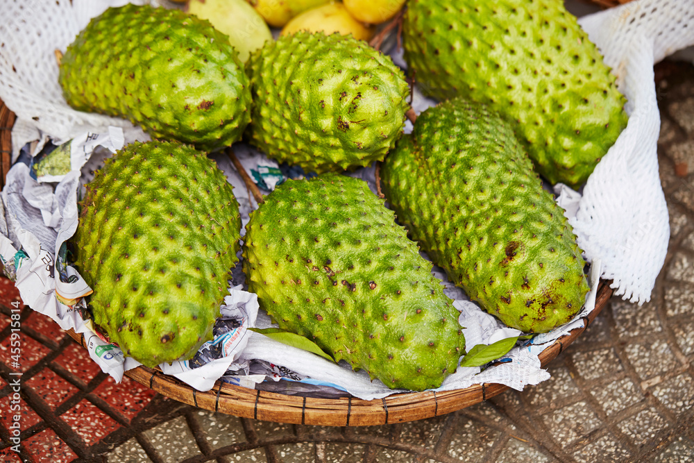 Tropical fruits on display at the market Tropical fruits on display at the market