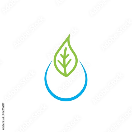 water drop icon vector  leaf concept design