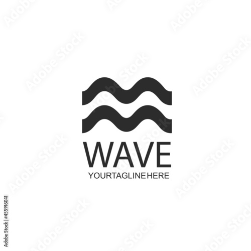water wave m letter concept design icon vector illustration