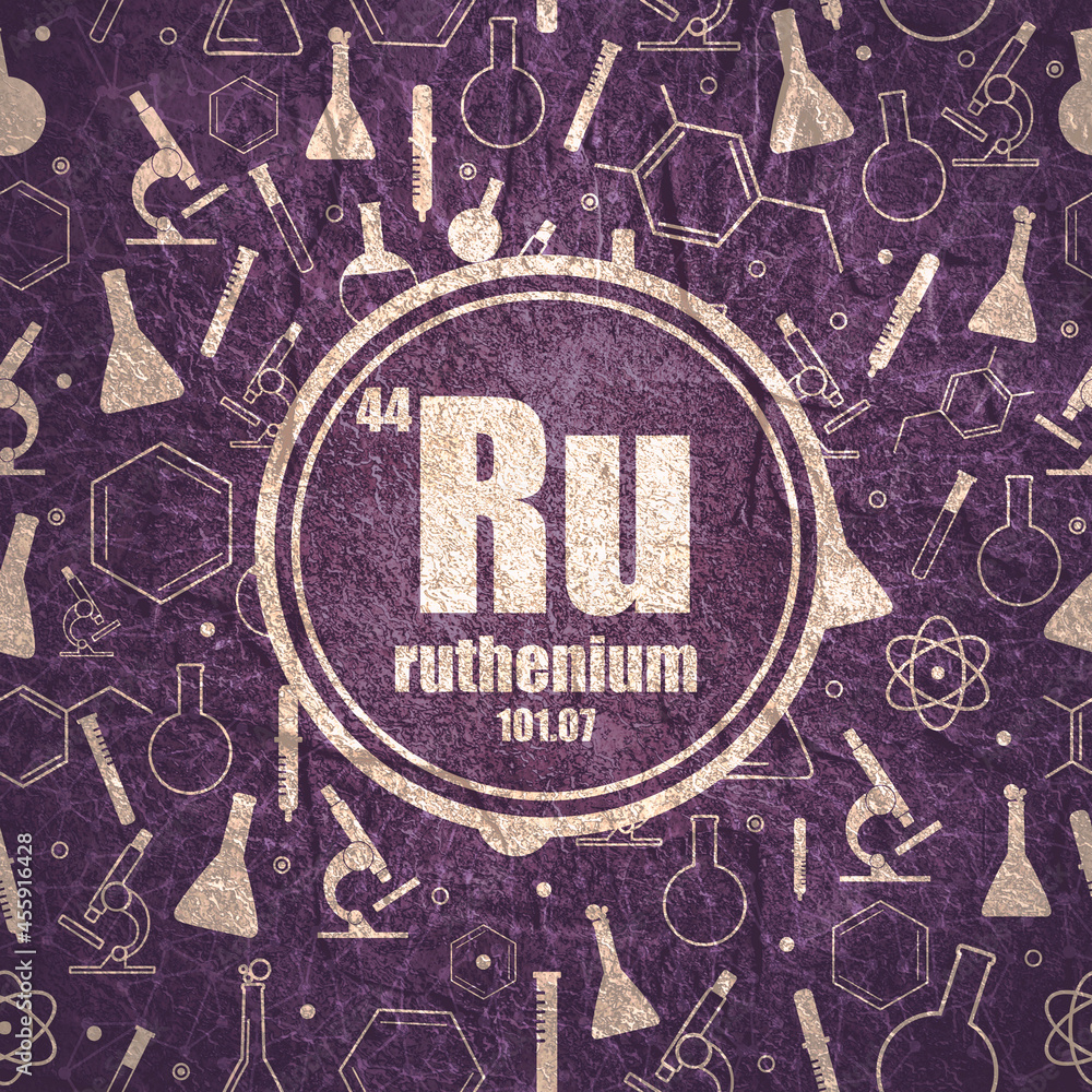 Ruthenium chemical element. Concept of periodic table. Ruthenium chemical element. Concept of periodic table.