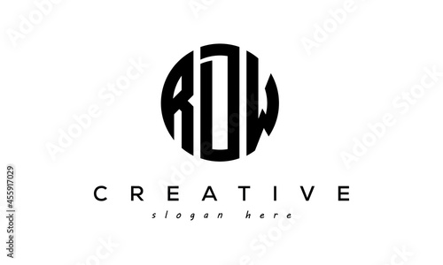 Letters RDW creative circle logo design vector	 photo