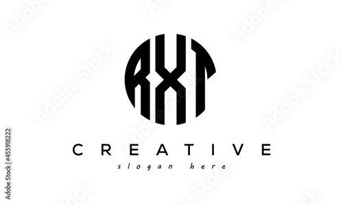 Letters RXT creative circle logo design vector	 photo