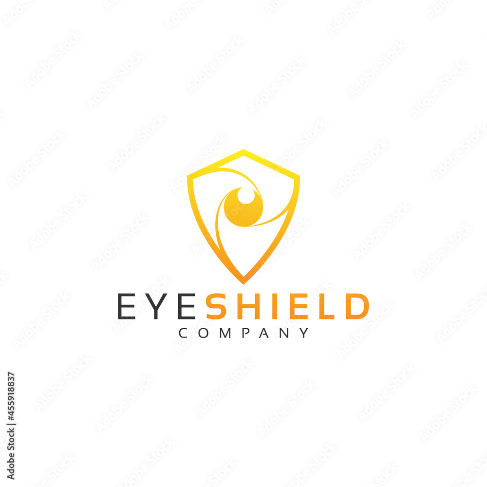 eye and shield logo design vector